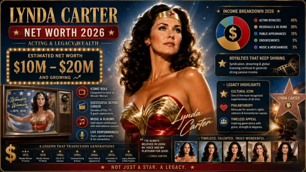 Lynda Carter Net Worth 2026 – Acting, Royalties & Wealth